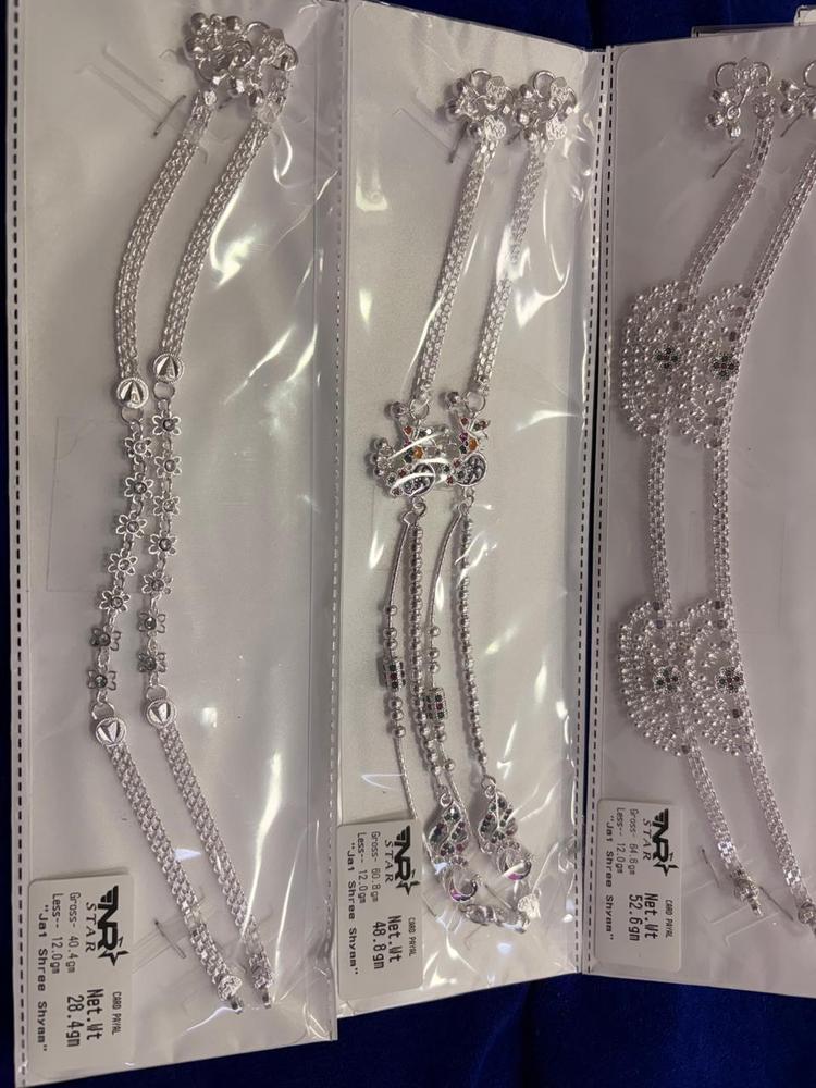 Fancy Payal silver payal anklet 128.0g - NR Star Sona Traders Agra