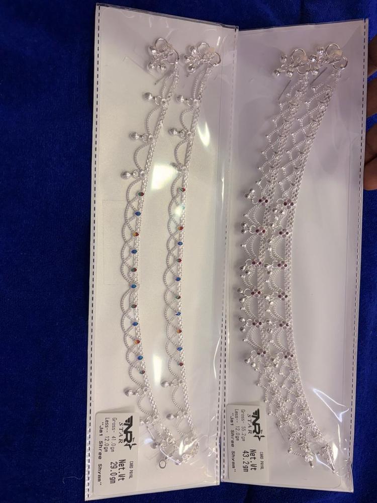 Bombay Fancy silver payal anklet 49.4g - NR Star Sona Traders Agra