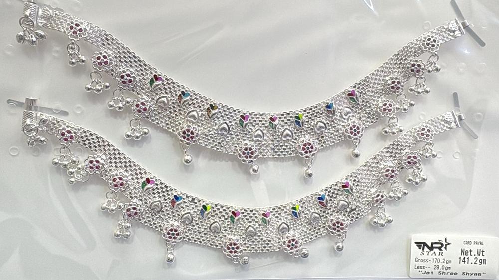 Ladi Paajeb silver payal anklet 73.7g - NR Star Sona Traders Agra