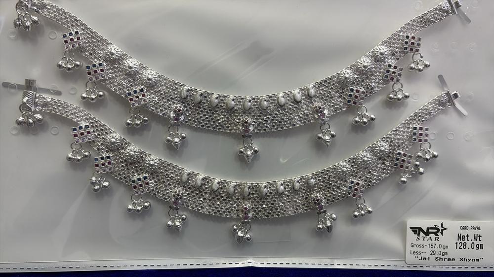 Fancy Payal silver payal anklet 81.1g - NR Star Sona Traders Agra