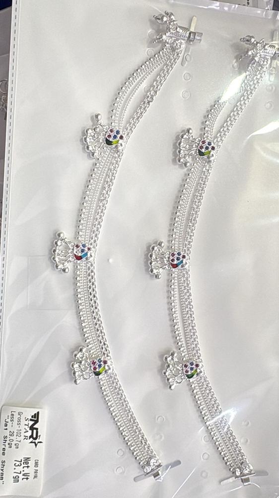 Fancy Payal silver payal anklet 190.7g - NR Star Sona Traders Agra