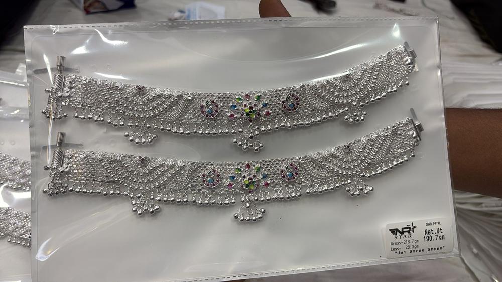 Bandhan Payal silver payal anklet 162.5g - NR Star Sona Traders Agra