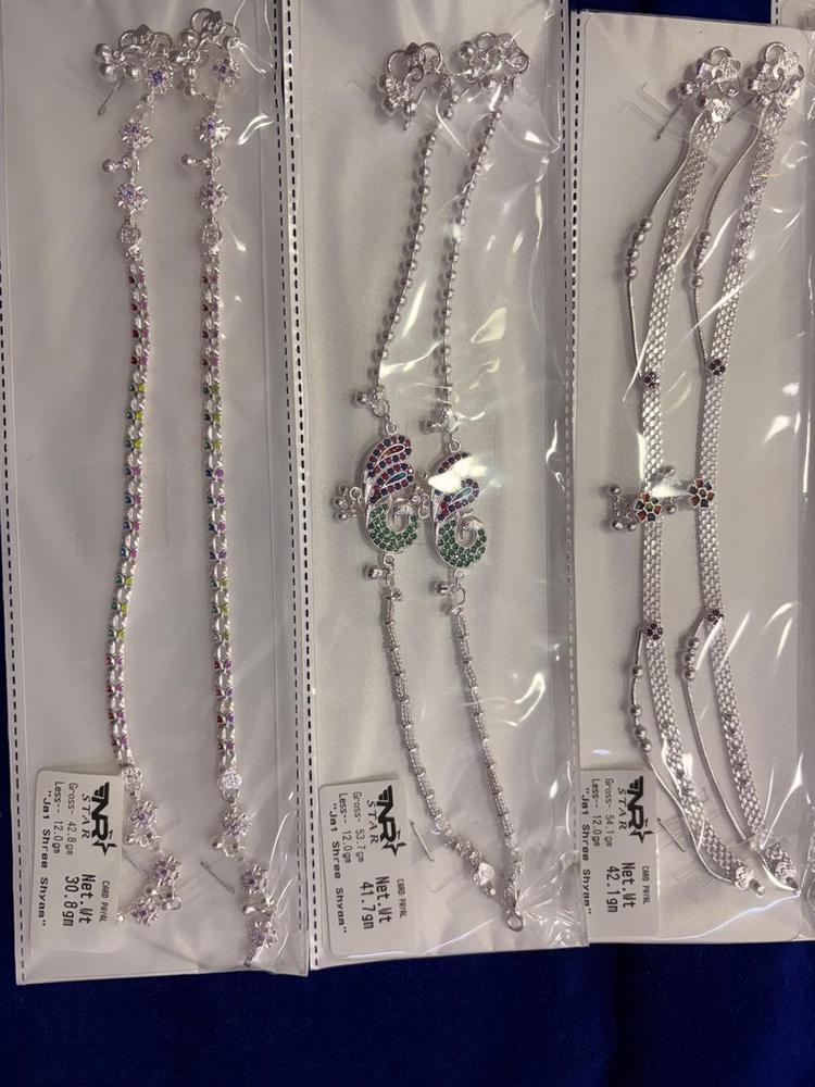 Fancy Jhalar silver payal anklet 48.8g - NR Star Sona Traders Agra